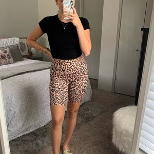 Leopard print biker shorts
